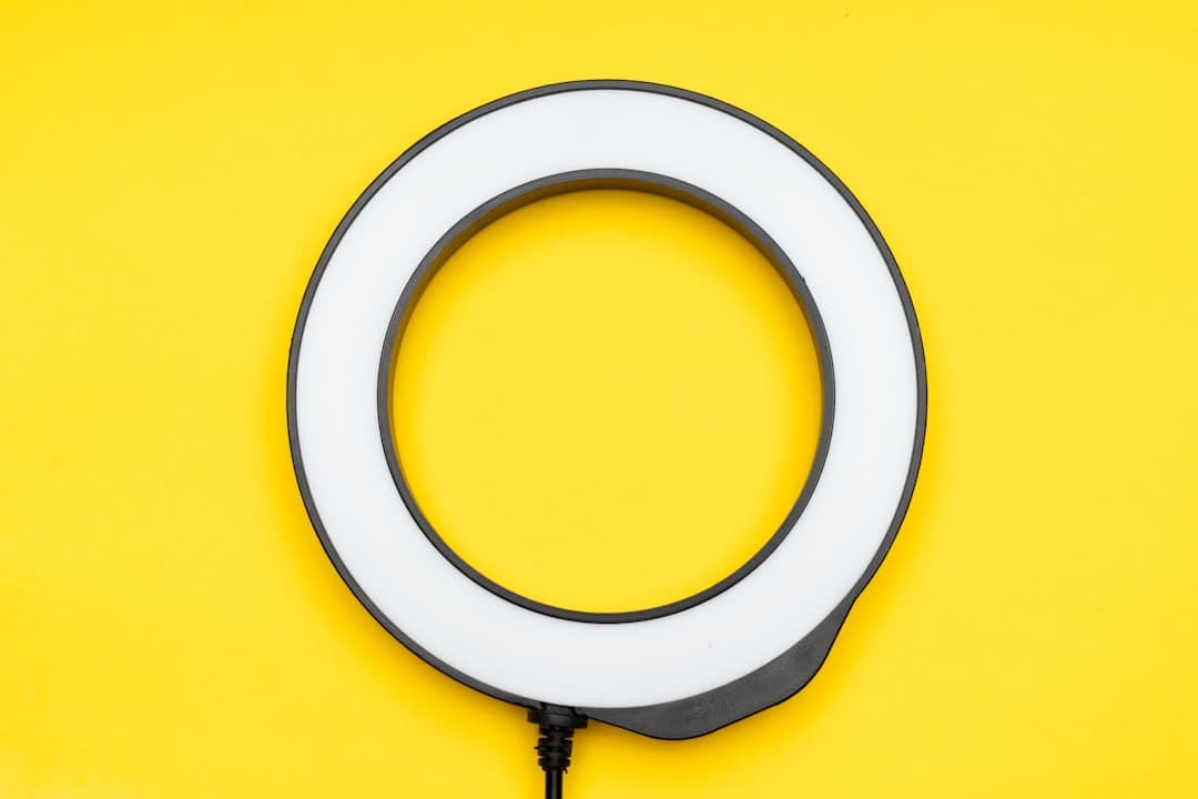 Ring light setup for faceless YouTube creator content production.