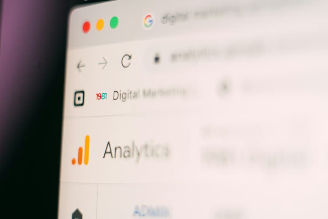 Close-up of Google Analytics dashboard on a computer monitor for AI workflow ROI.